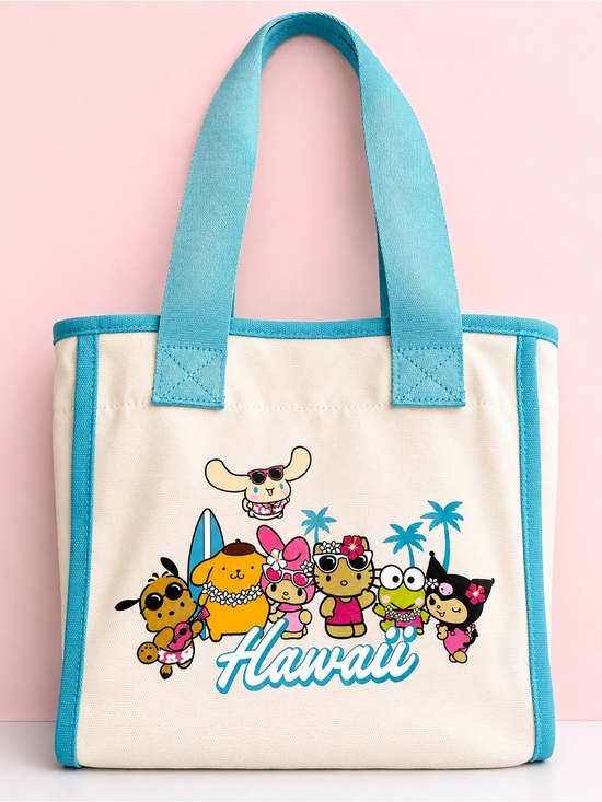 Sanrio Handbags - Limited Edition Sanrio Hawaii Canvas Tote Bag- Cream with Blue Trim